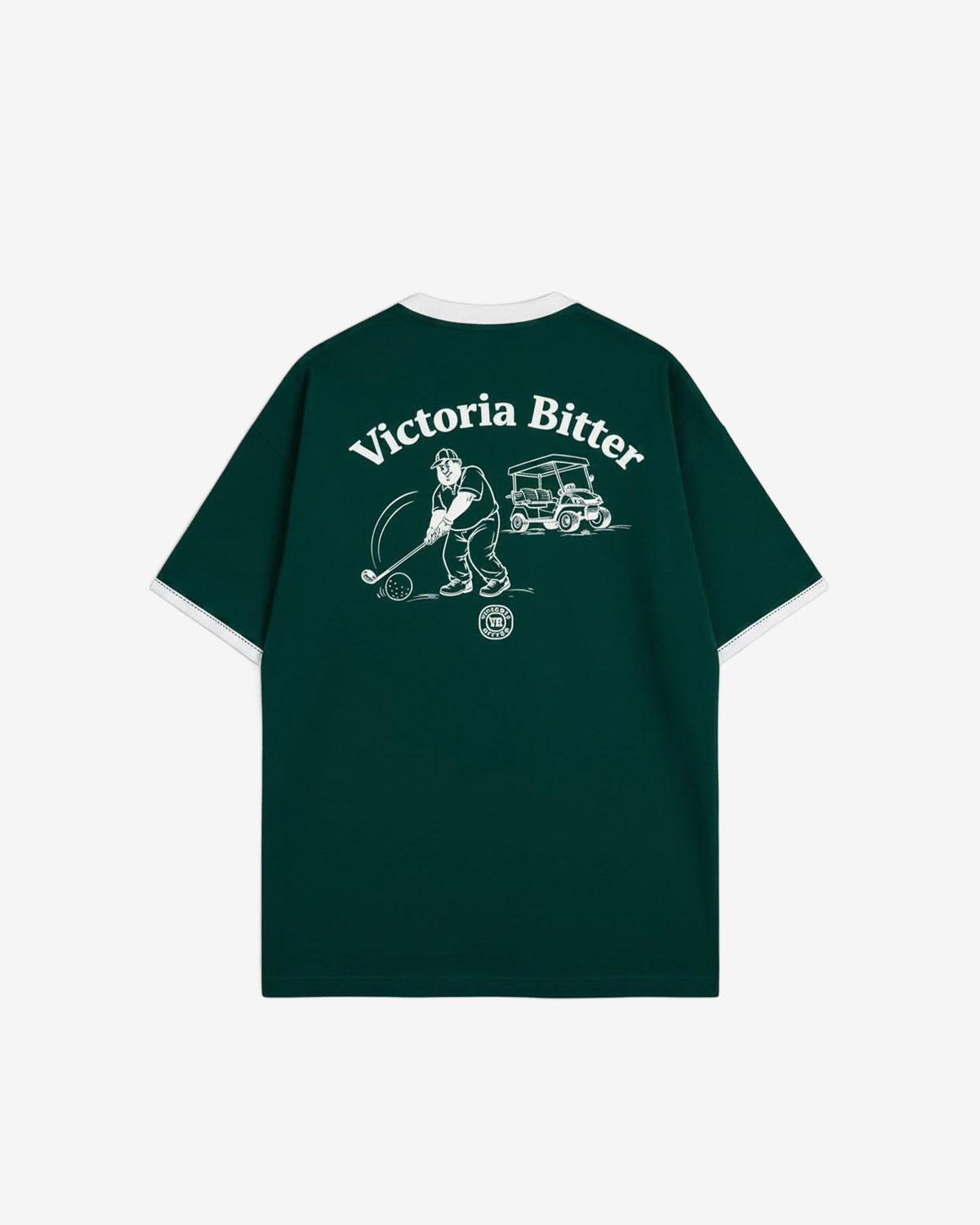 VB Golf Birdies Beers Ringer Tee - Dark Green-thumbmail-3